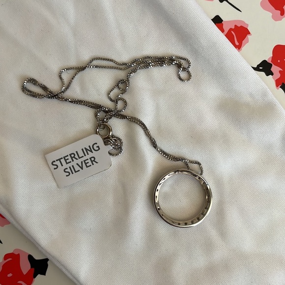 Sterling Silver 1/10 CTTW Circle Pendant JC Penney - Picture 5 of 5